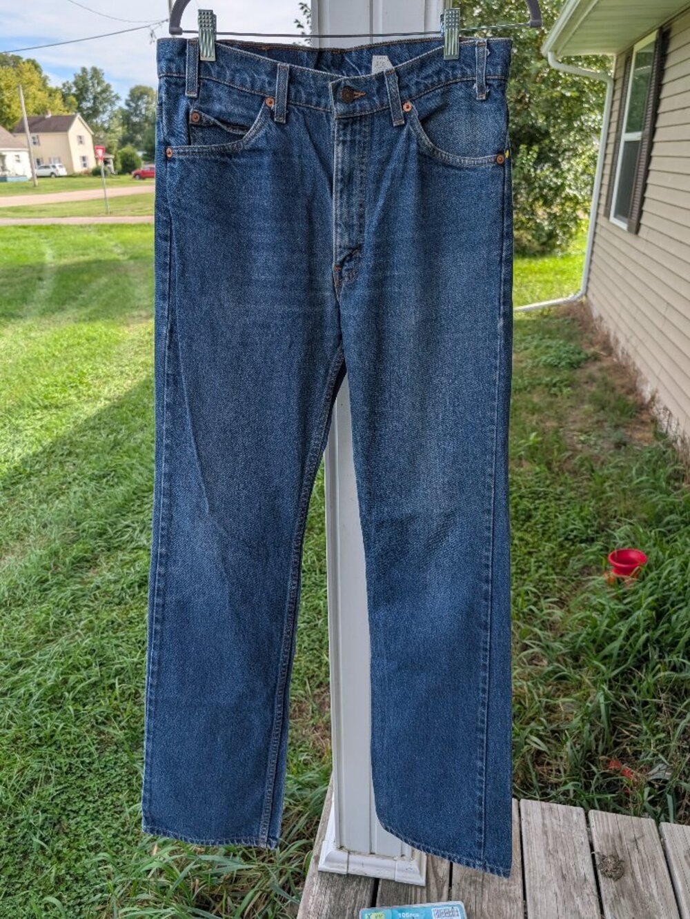 Vintage 1994 Levis 517 Orange Tab Mens Jeans Made in USA 34x34 Blue Bootcut 90s